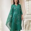 Teal Green Stitched Suit