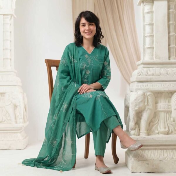 Teal Green Stitched Suit