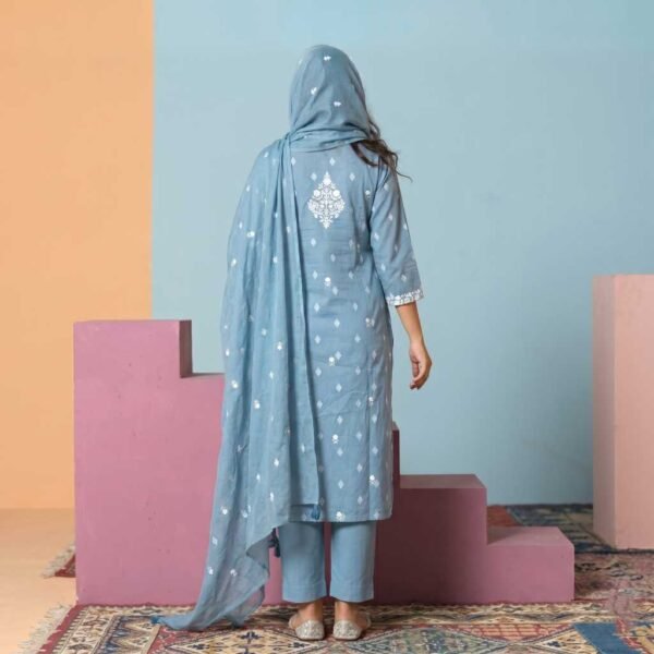 Sky Blue Stitched Suit