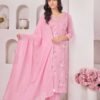 Pink Cotton Stitched Suit