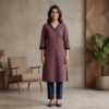 Ajrakh Print Pure Cotton Stitched Suit Blue