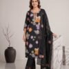 BS002440 Black Modal Unstitched Suit