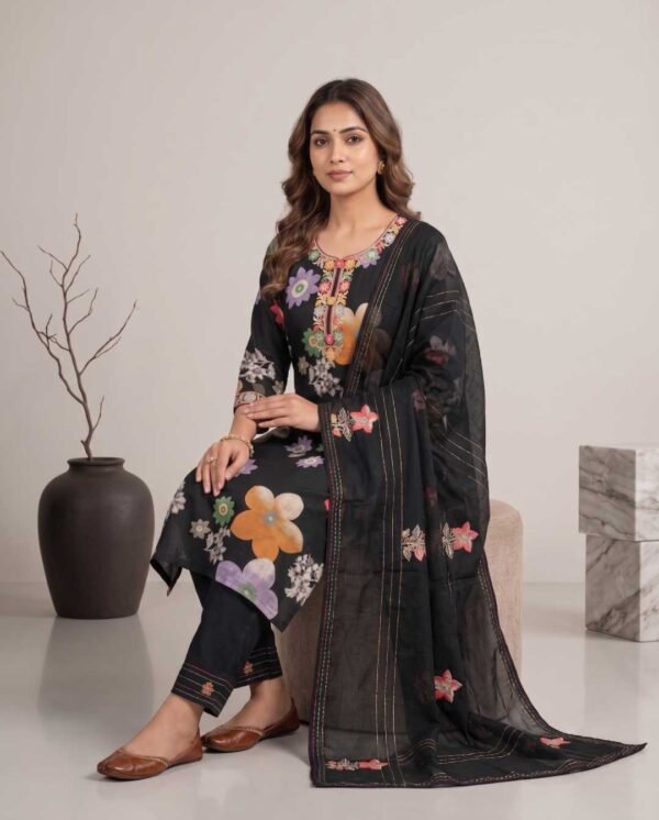 BS002440(1) Black Modal Unstitched Suit