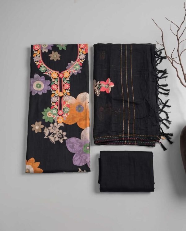 BS002440(2) Black Modal Unstitched Suit