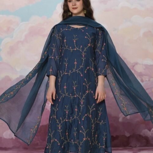 Deep Teal Blue Stitched Suit