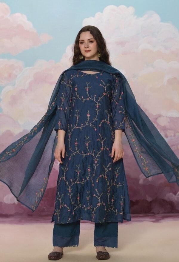 Deep Teal Blue Stitched Suit