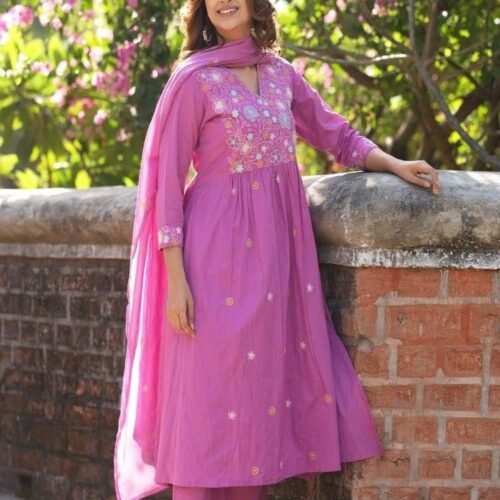 Lavender Pink Stitched Suit