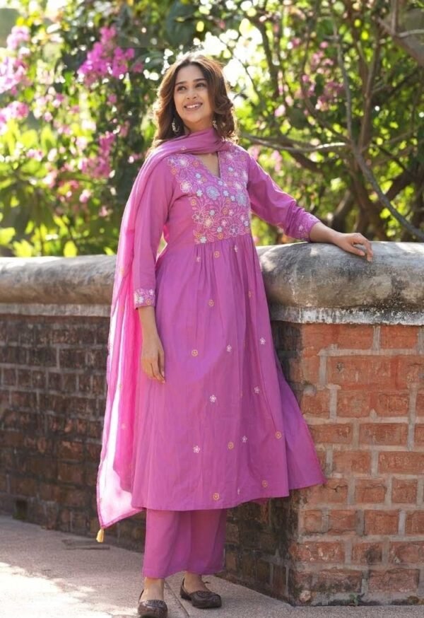 Lavender Pink Stitched Suit