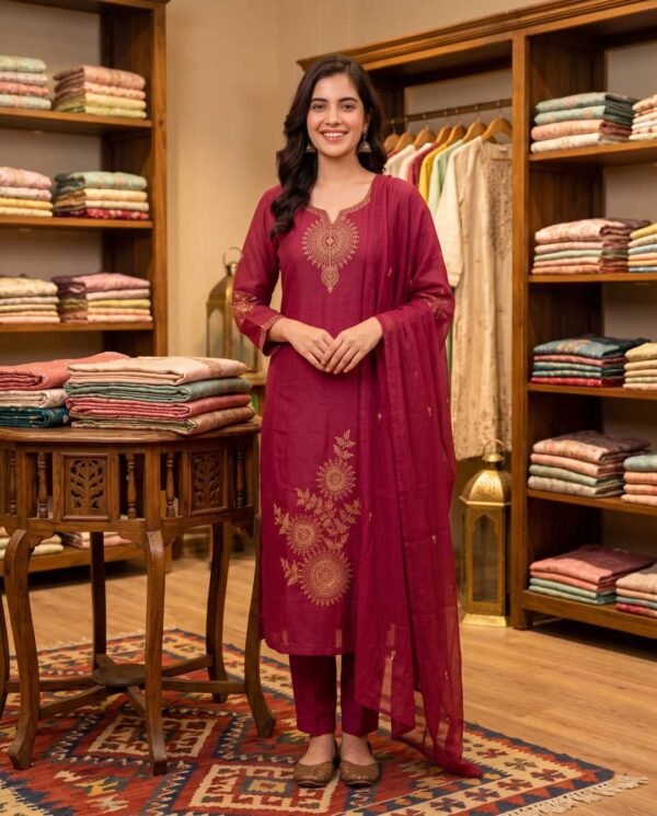 Maroon Stitched Suit