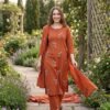Rust Orange Stitched Suit