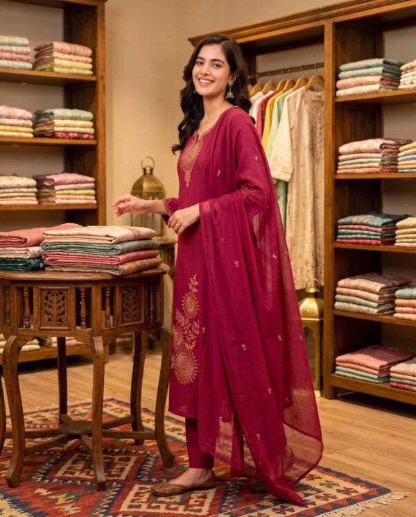 Maroon Stitched Suit