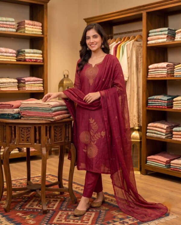 Maroon Stitched Suit