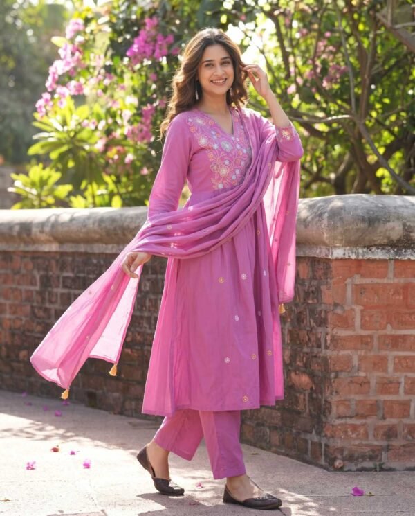 Lavender Pink Stitched Suit