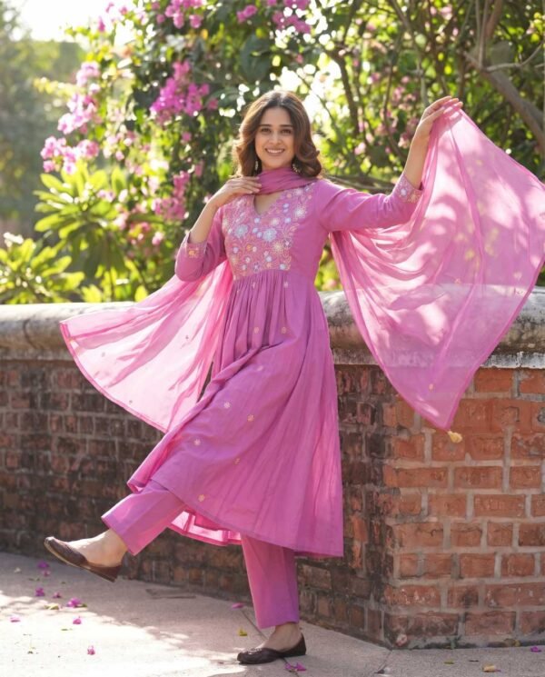 Lavender Pink Stitched Suit