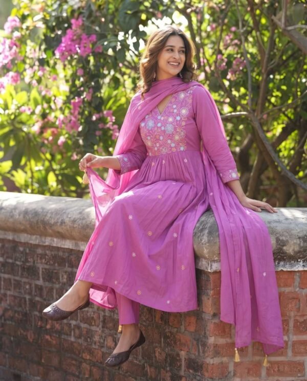 Lavender Pink Stitched Suit