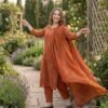 Rust Orange Stitched Suit