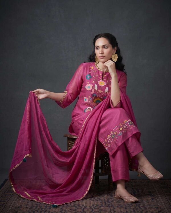 Magenta Pink Stitched Suit