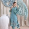 Aqua Blue Stitched Suit