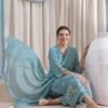 Aqua Blue Stitched Suit