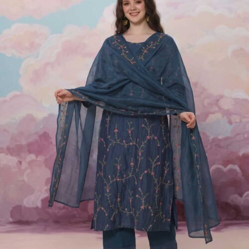 Deep Teal Blue Stitched Suit