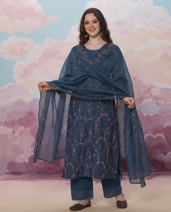 Deep Teal Blue Stitched Suit
