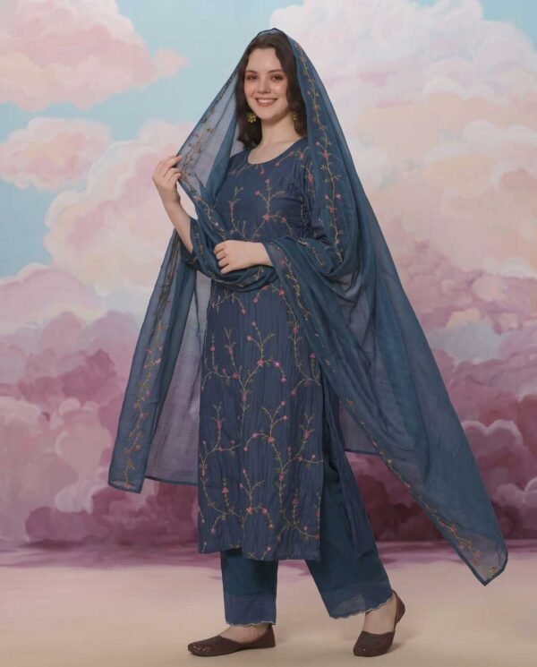 Deep Teal Blue Stitched Suit