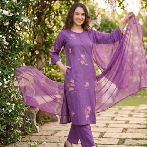 Purple Stitched Suit