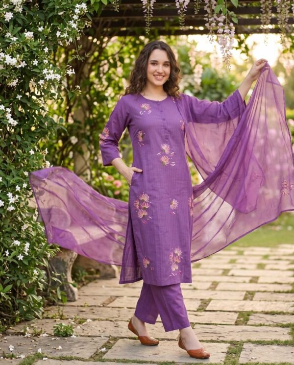 Purple Stitched Suit