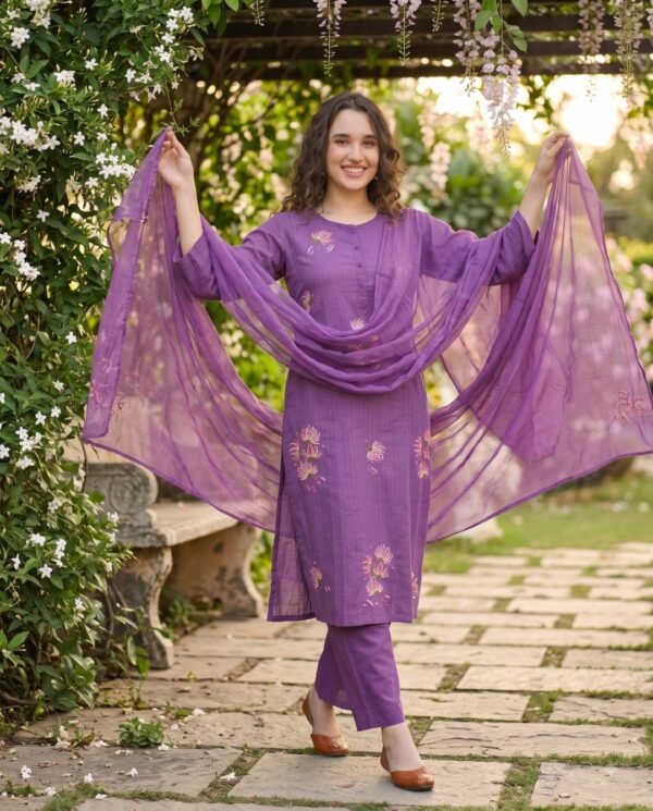 Purple Stitched Suit