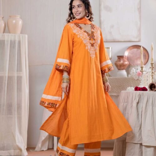 Orange Stitched Suit