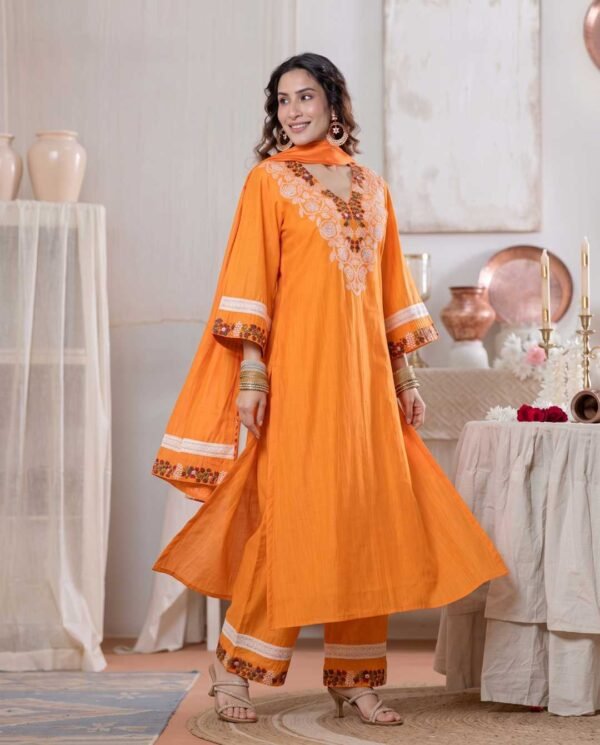 ST-990(1) Orange Stitched Suit