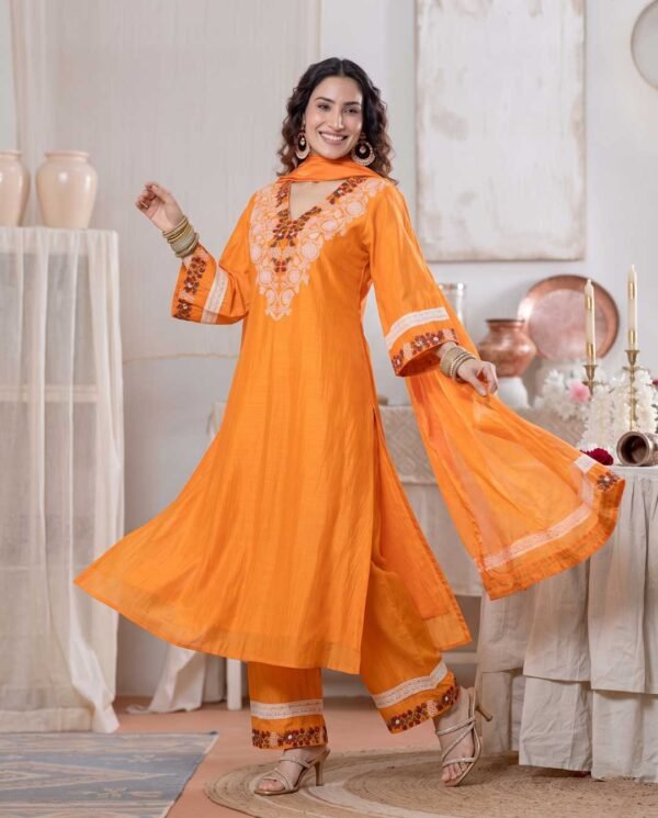 ST-990(2) Orange Stitched Suit