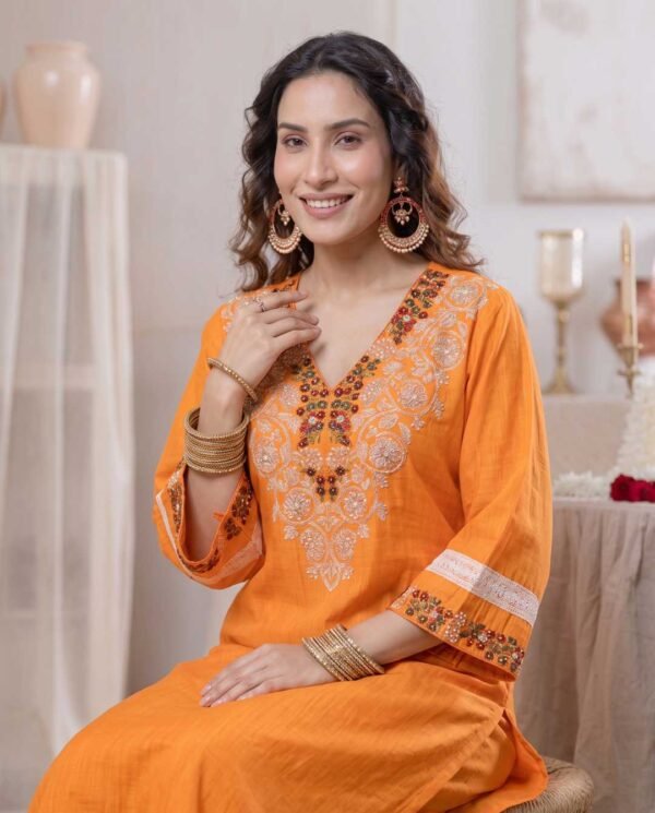 ST-990(3) Orange Stitched Suit