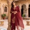 Wine Red Stitched Suit