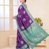 Purple & Turquoise Silk Saree