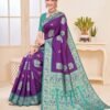 Purple & Turquoise Silk Saree