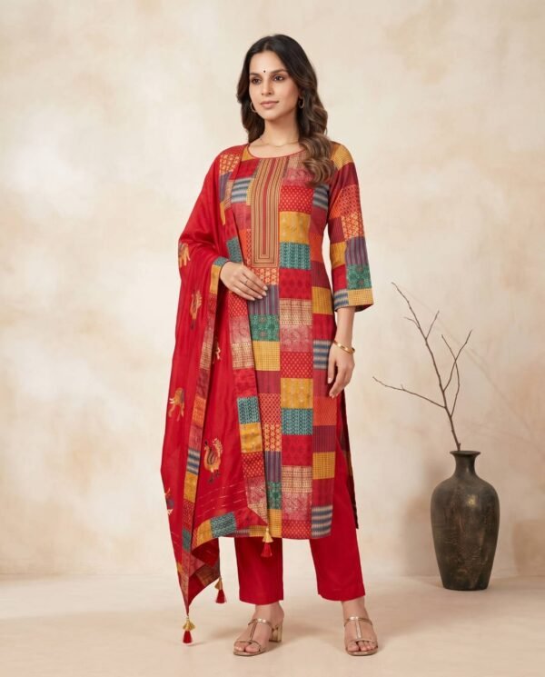 Multi-colored Unstitched Suit Multi-colored Unstitched Suit