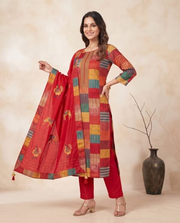 BS002462(1) Multi-colored Unstitched Suit