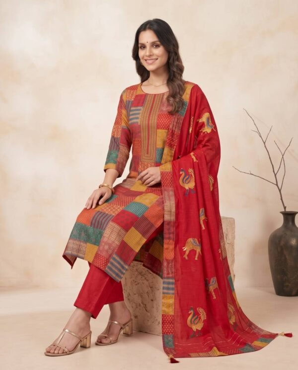 BS002462(3) Multi-colored Unstitched Suit
