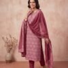 Maroon Pure Cotton Unstitched Suit