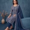 BS002463-2(3) Indigo Pure Cotton Unstitched Suit