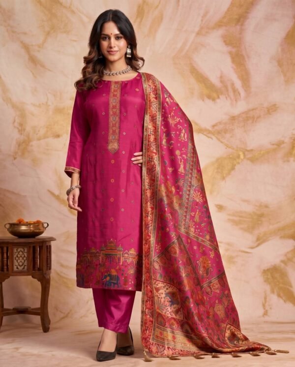 Rani Silk Unstitched Suit Rani Pure Silk Unstitched Suit