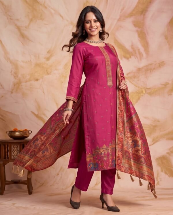 BS002464-2(1) Rani Pure Silk Unstitched Suit