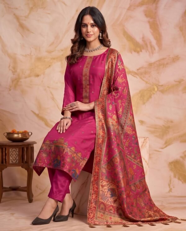 BS002464-2(3) Rani Pure Silk Unstitched Suit