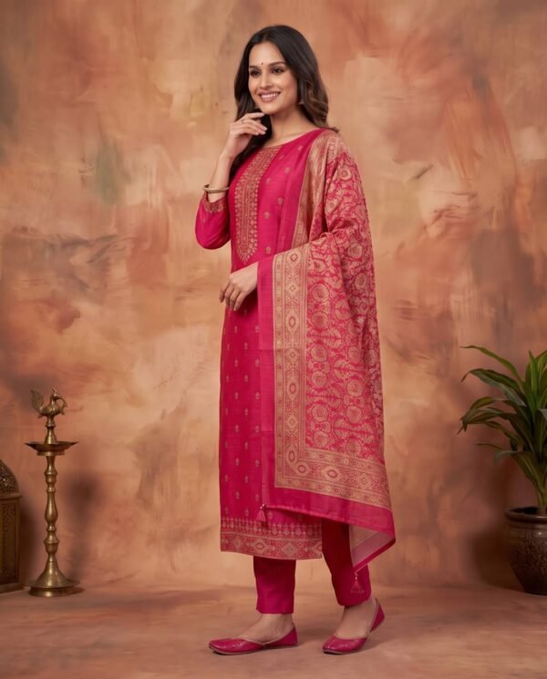 BS002466-2(1) Rani Pure Tusser Silk Unstitched Suit