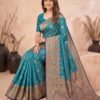 Turquoise Blue Silk Saree