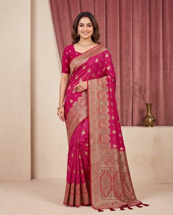 Magenta Pink Silk Saree
