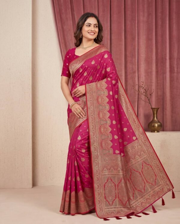 Magenta Pink Silk Saree