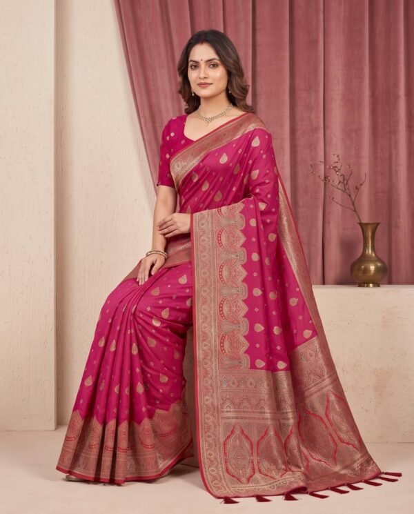 Magenta Pink Silk Saree