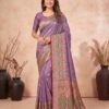 Purple Blended Silk Saree